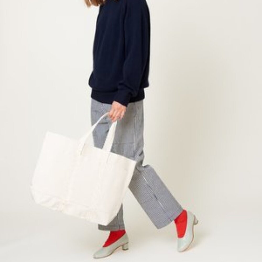 Ralph Lauren Fragrances Faux Leather Tote Bag White